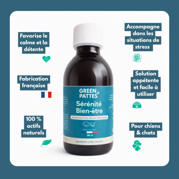 Complément Sérénité et Bien-être pour chien et chat - Apaisant naturel