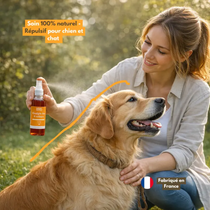 Vinaigre des 4 voleurs - Soin naturel répulsif pour chien et chat