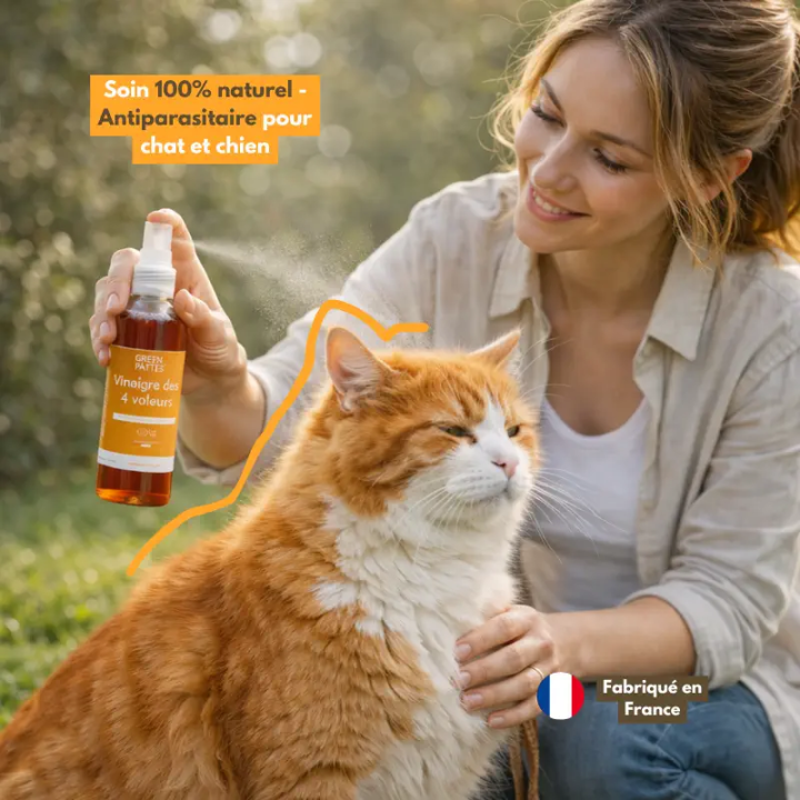 Vinaigre des 4 voleurs - Soin naturel répulsif pour chien et chat