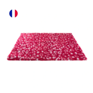 Tapis PetBed léopard rouge gris pour chien et chat