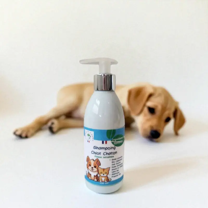 Shampoing naturel chiot et chaton – Soin doux peaux sensibles - 250 ml