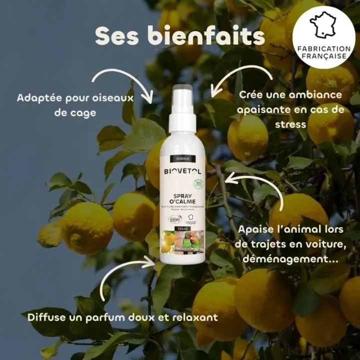 Spray O’Calme oiseaux Biovetol – Ambiance apaisante naturelle