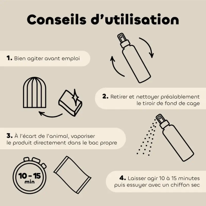 Spray assainissant cage oiseaux Biovetol