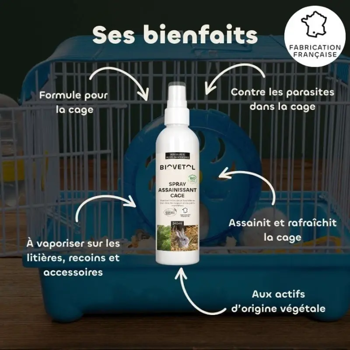 Spray assainissant cage rongeurs Biovetol