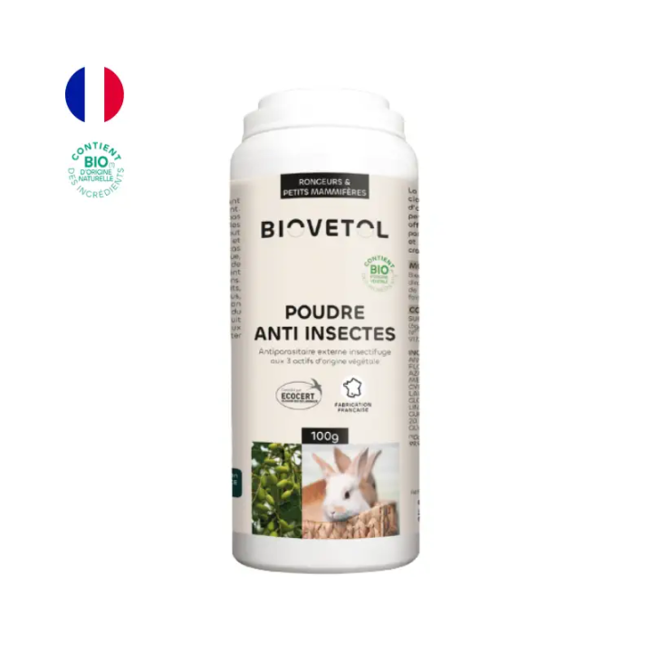 Poudre anti-insectes rongeurs et petits mammifères bio