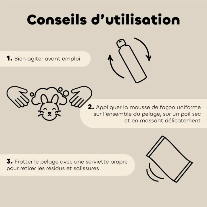 Mousse lavante pelage rongeurs et petits mammifères