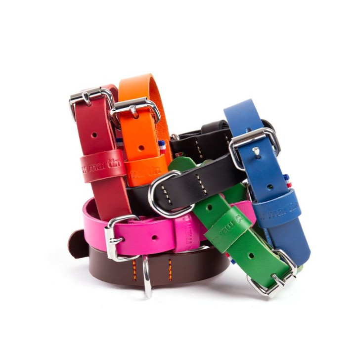 Collier en cuir 499 Bicolore pour chien – Bleu | GREENPATTES