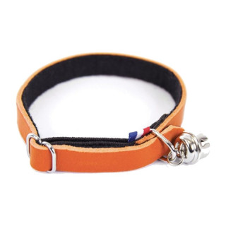 Collier en cuir feutrine pour chat – Orange | GREENPATTES