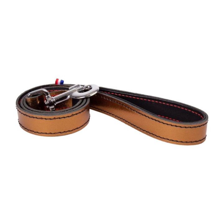 Laisse en cuir Dakota pour chien – Cuivre métallisé | GREENPATTES