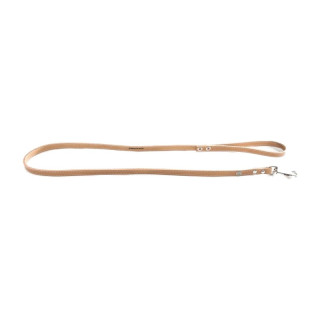 Laisse en cuir surpiqué avec plaque pour chien – Naturel | GREENPATTES