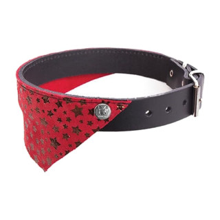 Collier bandana en cuir Miami pour chien – Rouge et noir | GREENPATTES