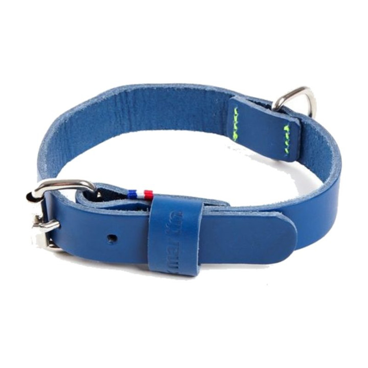 Collier en cuir 499 Bicolore pour chien – Bleu | GREENPATTES