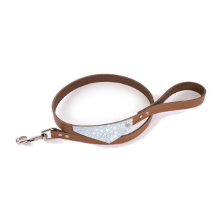 Laisse en cuir Miami pour chien – Bleu et cognac | GREENPATTES