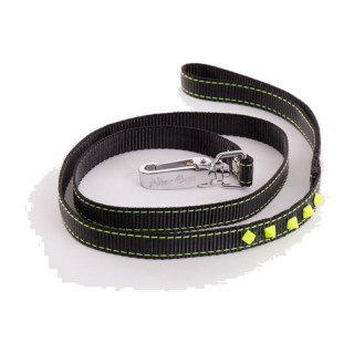 Laisse en nylon Fluo Black pour chien – Noir et jaune | GREENPATTES