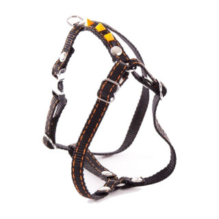 Harnais en nylon Fluo Black pour chien – Noir et orange | GREENPATTES
