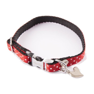Collier en nylon à pois pour chien – Rouge, 1 x 17-27 cm | GREENPATTES