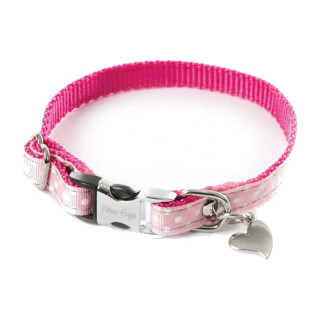 Collier en nylon à pois pour chien – Rose, 1 x 17-27 cm | GREENPATTES
