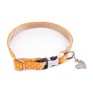 Collier en nylon à pois pour chien – Orange, 1 x 17-27 cm