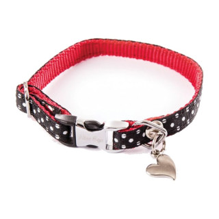 Collier en nylon à pois pour chien – Noir, 1 x 17-27 cm | GREENPATTES