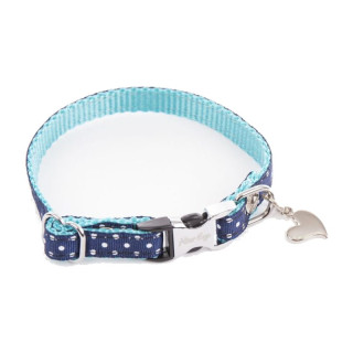 Collier en nylon à pois pour chien – Bleu, 1 x 17-27 cm | GREENPATTES