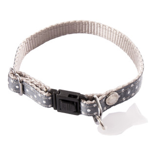 Collier en nylon à pois pour chat – Gris | GREENPATTES