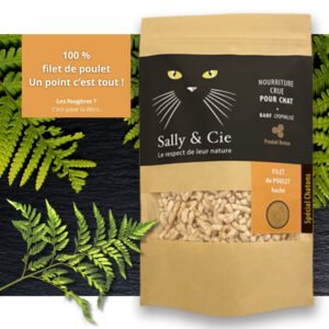 Filet de Poulet haché BARF lyophilisé - Spécial Chaton