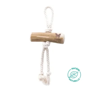 Jouet bois de caféier – Lungo Poignée 2 cordes pour chien