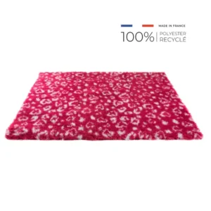 Tapis PetBed léopard rouge gris pour chien et chat