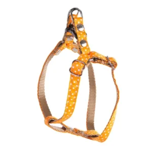 Harnais nylon pour chat - Collection Pois orange